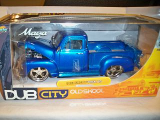 Old Skool Blue 51 Chevy Pick Up New SEALED in Box Maya Rims