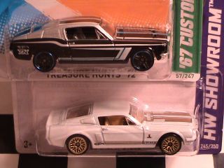 2012 Hot Wheels Treasure Hunt 67 Custom Mustang and 2013 68 Shelby