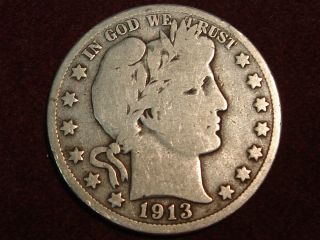 1913 Barber Half Dollar Full Rims Key Date Low Mintage