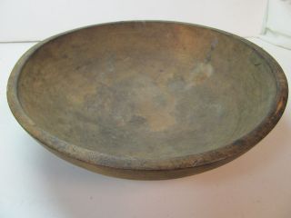  Wooden Dough or Mixing Bowl with Primitive Trencher Rim Tool Marks