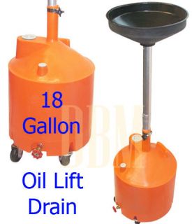 18 Gallons Oil Waste Drain Lift Polyethylene Drum 60 75 W/ Wheels
