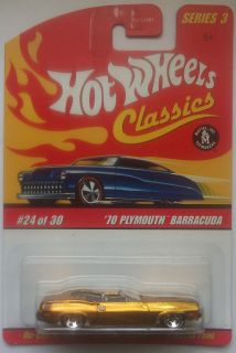 Hot Wheels Classics Series 3 70 Plymouth Barracuda 24 30 Gold Version