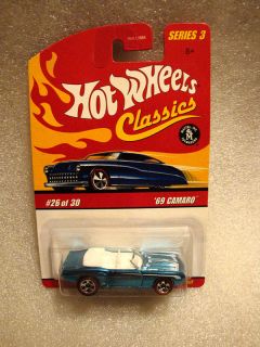 Hot Wheels Classics Series 3 Ice Blue 69 Camaro Conver