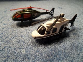 Lot of 2 Diecast Helicopters Matchbox Rescue Hotwheels