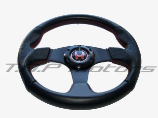 RS Type Steering Wheel Black with Red Stitching H