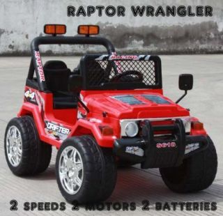  Engine Remote Control Ride On Power Raptor Style Wheels Jeep Car