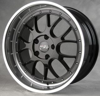 19 Miro 368 Staggered Wheels 5x120 Black Polish Lip Rims Set E39 E60