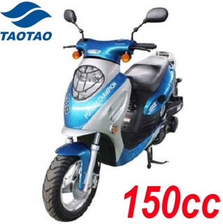 Blue 150cc Gas Moped Scooter ABS Disc Brake 12 Rims 149cc Street Legal