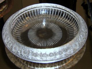 Rene Lalique 1941 Marguerites Bowl 14 Signed This One from 1960s