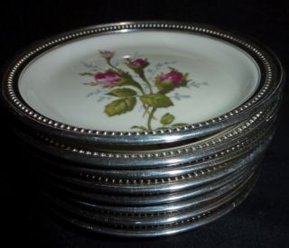 Antique 30s Rosenthal China Coaster w Sterling Rims