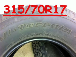 BF Goodrich 315 70R17 All Terain Tires