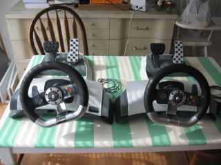 Two Xbox 360 Steering Wheels w Pedals