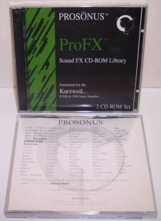 New Kurzweil Prosonus ProFX Sound FX Library CD ROM for K2000 / K2500