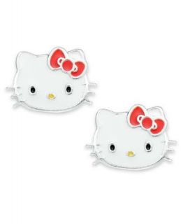 Hello Kitty Earrings, Sterling Silver Princess Kitty Stud Earrings