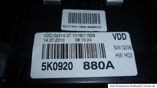 Original VW Golf 6 VI Diesel TDI Tacho Kombiinstrument 5K0920880A