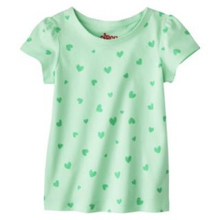 Circo Infant Toddler Girls Short Sleeve Mini Heart Tee   Mint Green 4T
