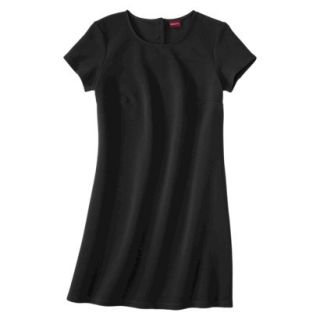 Merona Womens Textured Cap Sleeve Shift Dress   Black   XL