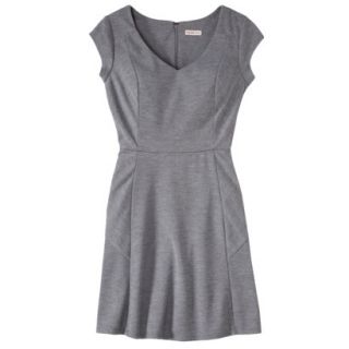 Merona Womens Textured Cap Sleeve Fit and Flare Dress   Heather Gray   XS