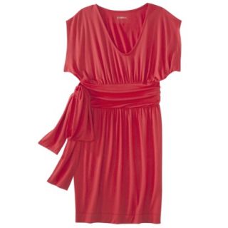 Merona Womens Shirred Dress w/Tie Back   Red Rave   M