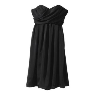 TEVOLIO Womens Plus Size Satin Strapless Dress   Ebony   26W
