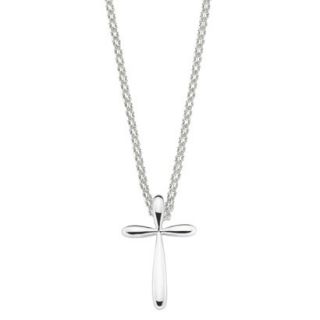 She Sterling Silver Tapered Cross Pendant Necklace Silver