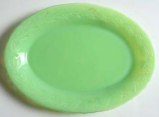 McKee Laurel Jadite Green Oval Platter   Jadite Green, Depression Glass