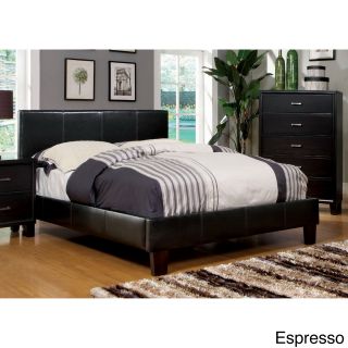 Furniture Of America Kutty Modern Full Size Padded Leatherette Platform Bed (Leatherette, solid woodUpholstery color: White, grey, espressoMattress ready with European style slats includedSolid wood construction Full dimension: 39.5 inches high x 57.25 in