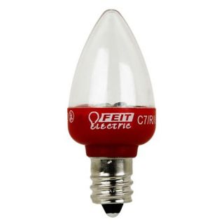 Feit Electric BPC7/R/LED LED Light Bulb, Night Light Bulb Candelabra Base, 120V, Less Than 1W Red