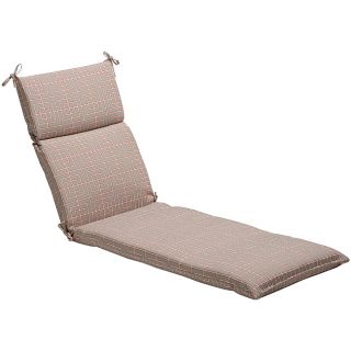 Pillow Perfect Grey/ Coral Geometric Outdoor Chaise Lounge Cushion (Grey, coral (orange)Materials: 100 percent polyesterFill: 100 percent virgin polyester fiber fillClosure: Sewn seamUV protected and water resistantCare instructions: Spot clean onlyDimens
