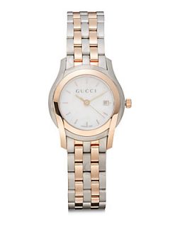 Two Tone Round Stainless Steel Watch   Rose Gold