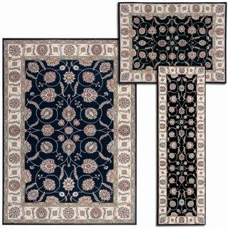 Nourison Persian Floral Collection Black Rug 3pc Set 22 X 73, 311 X 53, 53 X 73