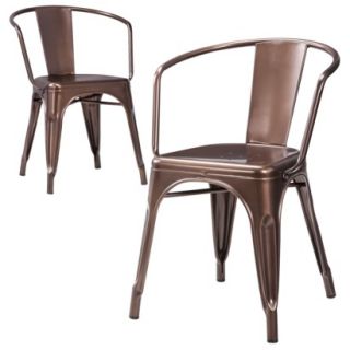 Dining Chair Carlisle Metal Dining Chair Copper   Set of 2