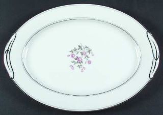 Noritake Stanton 13 Oval Serving Platter, Fine China Dinnerware   Platinum & Gr