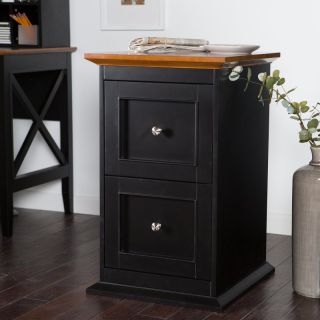  Belham Living Hampton Two Drawer Filing Cabinet   Black/Oak   KG 035 