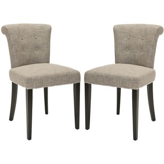 Safavieh Carrie Heather Grey Side Chair (set Of 2) (Heather GreyMaterials Cotton Fabric and WoodFinish BlackSeat height 20.7 inchesDimensions 33.4 inches high x 24.2 inches wide x 19.5 inches deepNumber of boxes this will ship in 1Chairs arrives full