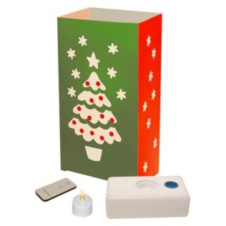 Remote Control Battery Operated Luminaria Kit   Christmas Tree (10 Count)