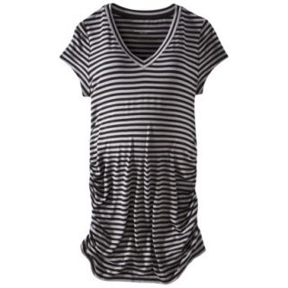 Liz Lange for Target Maternity Short Sleeve V Neck Tunic Top   Gray/Black XXL