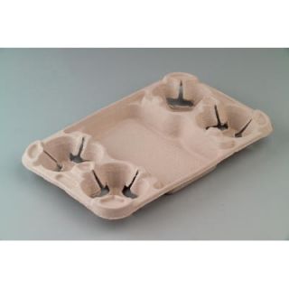 Chinet Strongholder Molded Fiber Cup Tray, 8 44oz, Four Cups