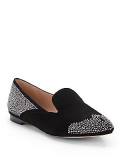 Gabbie Studded Leather Loafers   Black