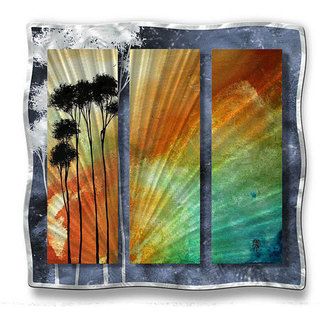 Megan Duncanson Summer Palms Metal Wall Art (LargeSubject: LandscapesOutside dimensions: 29 inches high x 31.5 inches wide x 2.5 inches deep )