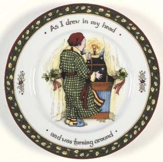 Portmeirion Christmas Story Salad Plate, Fine China Dinnerware   Scenes Of Twas
