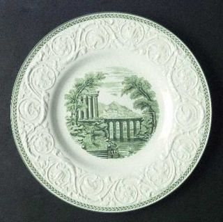 Wedgwood Torbay Green Dinner Plate, Fine China Dinnerware   Patrician,Green Laur