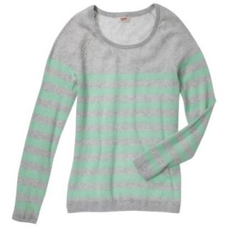 Mossimo Supply Co. Juniors Mesh Striped Sweater   Gray/Mint L(11 13)
