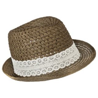 Mossimo Supply Co. Fedora Hat with Crochet Sash   Brown