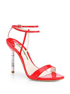 Sophia Webster Nicki Patent Leather Ankle Strap Sandals   Lollipop Red