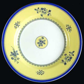 Spode Albany Salad Plate, Fine China Dinnerware   Imperial Ware,Yellow Rim, Blue