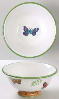 Lynn Chase Butterfly Paradise Footed Cereal Bowl, Fine China Dinnerware   Butter