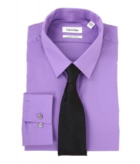 Calvin Klein Extreme Slim Fit Solid Dress Shirt Mens Long Sleeve Button Up (Purple)