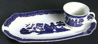 Johnson Brothers Willow Blue (Made In England/Earthenwr) Tea & Toast Snack Plate
