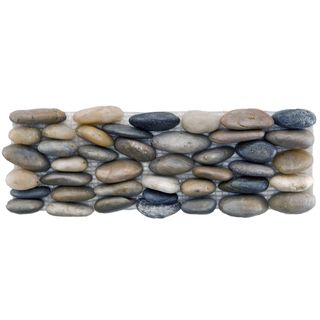 Somertile 4x12 in Riverbed Horizon Multi Natural Stone Mosaic Tile (pack Of 12)